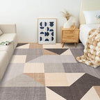 HOMFINE Washable Modern Area Rug - Geometric Style 4x6 Rugs for Living Room, Bedroom, Machine Washable Rug Soft Non Slip Non Shedding Area Rug - Grey Brown, 4'x6' - color: Grey/Brown, size: 4'x 6'(Rectangular)