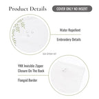 Hofdeco Premium Grandmillennial Patio Indoor Outdoor Lumbar Pillow Cover Only, 12"x20" Water Repellent for Backyard, Couch, Poolside, Grass Green Embroidered Leaves Frame - color: Grass Green Leaves Frame 12"x20"