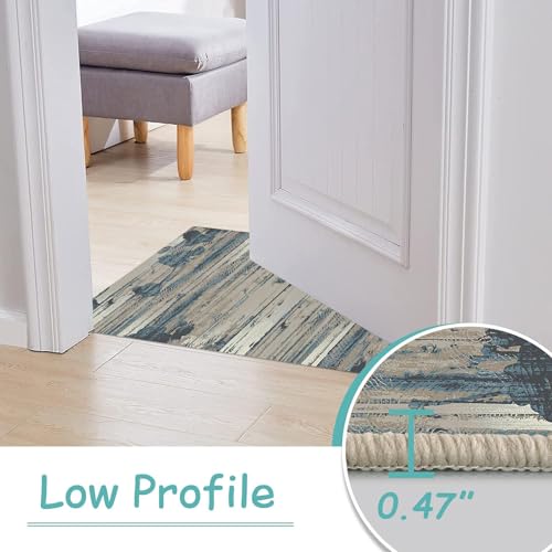 Area Rug 4 x 5ft Vintage Rug, Washable Indoor Carpet Low Pile Distressed Floor Retro Accent Rugs for Living Room Bedroom Kitchen Dining Table Home Office