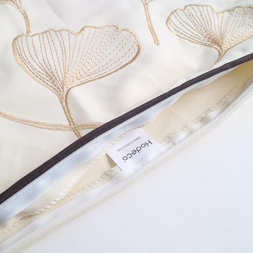 Embroidery Throw Pillow Covers 18x18 Fine Thread Golden Ginkgo Leaves Home Decor Floor Pillow Cover for Couch 100% Cotton Cushion Cover Embroidered Throw Pillow Case 45x45cm, 2 Pieces - color: Golden Ginkgo Leaves