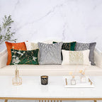 Yangest Green Throw Pillow Cover Velvet Cushion Cover Branches Rectangular Pillowcase for Sofa Couch Bedroom Living Room, 12x20 Inch - color: Green Twigs, size: 20" x 12" (Pack of 1)