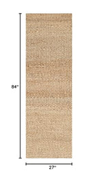 SAFAVIEH Natural Fiber Collection Runner Rug - 2'3" x 7', Natural, Handmade Farmhouse Jute, Ideal for High Traffic Areas in Living Room, Bedroom (NF732A) - size: 2'3" x 7' (Runner)