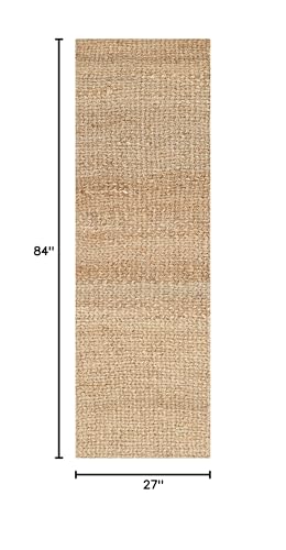 SAFAVIEH Natural Fiber Collection Runner Rug - 2'3" x 7', Natural, Handmade Farmhouse Jute, Ideal for High Traffic Areas in Living Room, Bedroom (NF732A) - size: 2'3" x 7' (Runner)