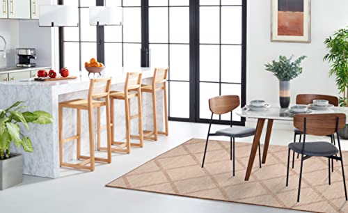 SAFAVIEH Montauk Collection Area Rug - 5' x 8', Beige, Handmade Cotton, Ideal for High Traffic Areas in Living Room, Bedroom (MTK821E) - color: Beige, size: 5' x 8' (Rectangular)