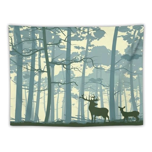 ZhiRain Rustic Forest Tapestry Wall Hanging Farmhouse Cabin Tree Lodge Hunting Deer Camping Vintage Country Tapestries Home Decor for Living Room Bedroom Apartment Dorm 30"x40" - color: Cabin-22, size: 30"L x 40"W