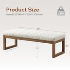 Zihanhome 52.7" Bedroom Bench for End of Bed, Modern Upholstered Teddy Fabric Entryway Bench & Dining Bench, Footrest Stool Bench with Solid Wood Frame for Bedroom, Living Room (Beige) - color: Beige