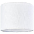 GO&SO White Textured Drum lampshade Medium Lamp Shade 13" Top x 13" Bottom x 10" High (Spider) Modern Linen Lamp Shades for Table Lamp Bedside Lamp Natural Linen Replacement Assembly is Required - color: White-Texture, size: 13*13*10 inch-1 Pack