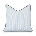 Hofdeco Premium Coastal Hampton Outdoor Performance Throw Pillow Cover Only, 20"x20" Water Repellent, UV and Fade Resistant for Backyard, Couch, Poolside, Azure Blue Indigo Woven Coastline Stripes - color: Azure Blue Indigo Coastline Stripes 20"x20"