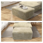 37'' Oversized Ottoman Bench, Plush Corduroy Poufs Foot Tool, Fluffy Boneless Couch Footrest Padded Seat, Seat Cube for Living Room No Assembly (Beige)