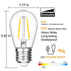 VISTERLITE 24 Pack Dimmable Shatterproof S14 LED Replacement Outdoor String Light Bulbs, 2200K 2W Plastic LED E26 Medium Screw Base Edison Bulbs Equivalent to 11-25 watt - size: 24 Count (Pack of 1)