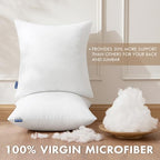 MIULEE Set of 2 Throw Pillow Inserts 20x20 Inches, 100% Virgin Filling Nonwoven Pillow Inserts for Couch Sofa Living Room - size: 20x20
