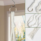 AOMGD 6 Pack Macrame Plant Hanger Indoor Hanging Planters, 43", Ivory | Indoor Outdoor, Includes 6 S Hooks and 6 Hook Nails, Hanging Plant Holder, Boho Home Decor