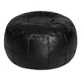 Thgonwid Unstuffed Moroccan Ottoman Pouf Cover, Ottoman Footstool Storage Solution, Bean Bag Chair, Foot Rest, Black - color: Black