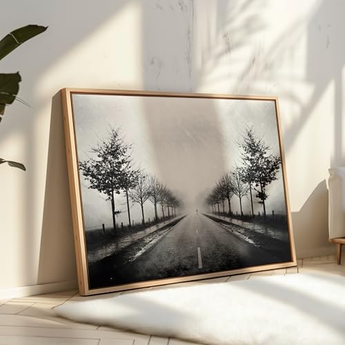 Monem Art Foggy Atmosphere Print - A Mortal in a Mirror World Poster - Landscape Art - Monochrome Office or Living Room Decor - 8x10 Unframed Wall Art by Adam Dauria - color: Style-06, size: 8"L x 10"W
