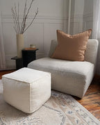 ZICOTO Beautiful Boucle Pouf Ottoman and Foot Rest - Elevate Your Living Room Decor with Lightweight Comfort and Charm - A Round Modern Foam Filled Foot Stool Perfect to Rest Your Feet