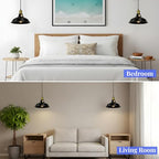 1-Pack Pendant Light Fixtures, Industrial Hanging Light with Metal Shade, Farmhouse Pendant Lighting for Kitchen Island, Hallway, Dining Room, Black & Gold - color: Metal Shade 1-Light (Black and Gold)