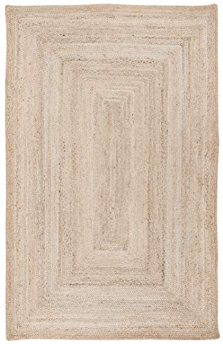 SAFAVIEH Area Rug 6x9 - Cape Cod Collection - Natural Brown, Handmade Braided Flat Weave Jute (CAP252A) - size: 6' x 9' (Rectangular)