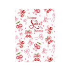 Pink Cherry Throw Blanket, Summer Fruit Retro Red Ribbon Sweet Home Seasonal Warm Cozy Farmhouse Flannel Soft Blanket for Couch Chair Sofa Bed Bedroom Living Room Car Camping 30"x 40" - color: Cherry01, size: 30X40 inch