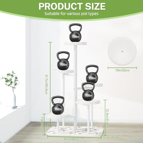 iDavosic.ly 5 Tier Plant Stand Indoor Outdoor, Tiered Corner Plant Stands for Multiple Plants, Metal Plastic Tall Plant Display Holder Flower Shelf for Patio Living Room Garden Balcony Bedroom, White - color: Plastic White, size: 5 Tiers