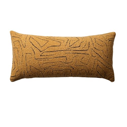 Throw Pillow Covers, Pack of 1 Woven Jacquard Cushion Covers for Sofas, Couches, Bed, Boho Home Decor, Cozy Soft and Comfortable Pillow Cases Bed, Amorf, Mustard 14x28 Inch - color: Mustard, size: 28" x 14" (Pack of 1)