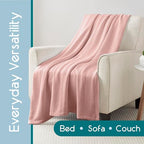 Vellux 100% Cotton Blanket, Queen, 90x90, Pink Clay | Soft, Breathable Knit, Lightweight, All Season, Machine Washable, Oeko-Tex Certified, Hotel Quality - color: Pink, size: Queen