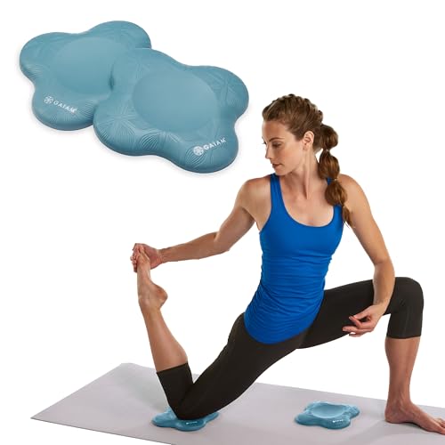 Gaiam Yoga Knee Pads (Set of 2) - Yoga Props and Accessories for Women/Men Cushions Knees and Elbows for Fitness, Travel, Meditation, Kneeling, Balance, Floor, Pilates - color: Seafoam