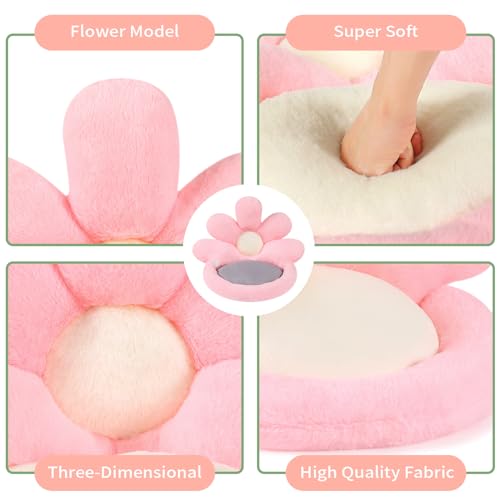 Ditucu Flower Shape Chair Pillow Cute Seat Cushion 19 inch Comfy Lazy Sofa Floor Pillows Dorm Seating for Bedroom Decor Pink - color: Pink, size: Small