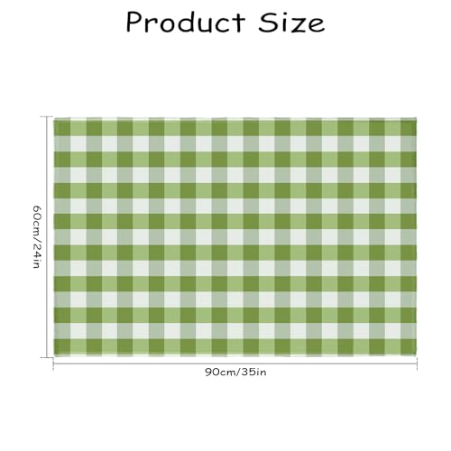 Green and White Buffalo Plaid Area Rug 2x3 Spring Summer Check Farmhouse Front Door Mat Small Non-Slip Low Pile Doormat Washable Indoor Outdoor Entryway Rugs for Living Room Bedroom Home Decor - color: Buffalo Plaid Green and White
