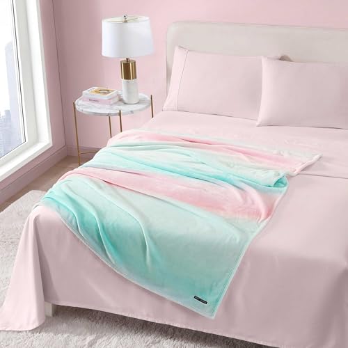 Betsey Johnson - Blanket, Buttery-Soft Throw Blanket for Couch or Bed, Boldly Plush & Oversized Bedding (Ombre Blue, 50" x 70") - color: Ombre Blue