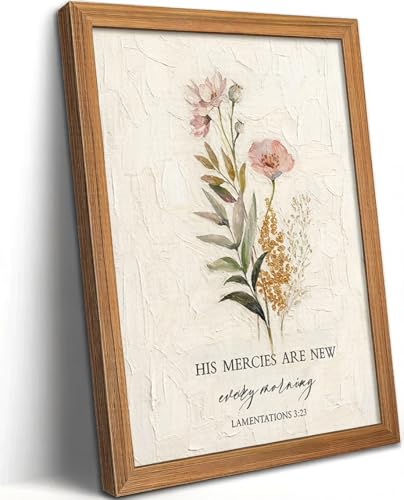 LBTZEVIR Framed Christian Wall Art Bible Verse Wall Art Are Floral Wall Art Every for Prayer Room Church Study & Living Room Decor 16x12 Inch - color: Scripture 1, size: 16"L x 12"W