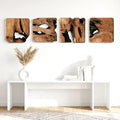 BOTALEGRE 4-Piece Cedar Wood Wall Art Set, Rustic Abstract Wall Decor for Home