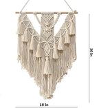 BMIDRUT Hanging Macrame Tapestry Woven Boho Wall Art Handmade Macrame Tapestry Home Wall Decor Wall Pediment 18x30 Inch (Beige) - color: Beige