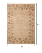 Loloi Chris Loves Julia Rue Collection RUE-05 Natural/Multi 2'-3" x 3'-9" Accent Rug Jute Neutral Floral Living Room Bedroom Rug - color: Natural / Multi, size: 2'3" x 3'9" (Rectangular)