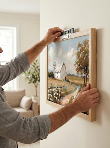 LBTZEVIR Framed Barn Windmill Poster Print Farmhouse Wall Art for Bedroom, Living Room & Kitchen Rustic Home Decor Gift French Countryside Style Painting 16x12 - color: Barn Windmill, size: 16"L x 12"W