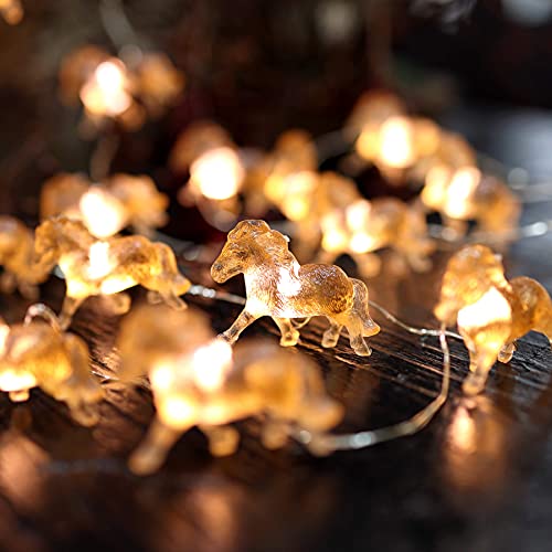 Cute Decorative Lights Fairy String Light Horse Gifts for Women Novelty Pony Lights 20LEDs 8ft USB Plug in or Battery Operated for Bedroom Birthday Room Xmas Thanksgiving Decor - color: USB power