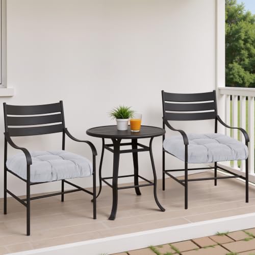 MTMR Water-Repellent Outdoor Chair Cushions Set of 2, 19”X19” Patio Chair Cushions with High Elasticity PP Cotton, Thick Tufted Outdoor Patio Furniture Cushions, Seat Cushions for Outdoor Furniture - color: Gray