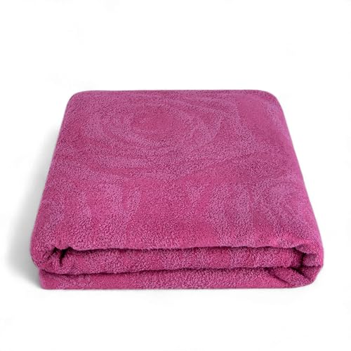 100% Cotton Throw Blanket for Couch Sofa or Bed All Season Terry Blankets & Throws, Lightweight & Breathable Cotton Blanket, Picnic Rug, Terry Bed Sheet (Peony) - color: Peony