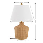 SAFAVIEH Lighting - Saolia 22-Inch Rattan Table Lamp - Brown - Coastal Woven Body Design - Ideal for Living Room, Bedroom, Entryway, Home Office - LED Bulb Included (TBL4467A)
