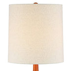 360 Lighting Andi Mid Century Modern Table Lamp 24.5" High Hammered Bronze Ceramic Wood Off White Tall Drum Shade for Living Room Bedroom House Bedside Nightstand Home Office (Color May Vary) - color: Wood and Dark Hammered Ceramic