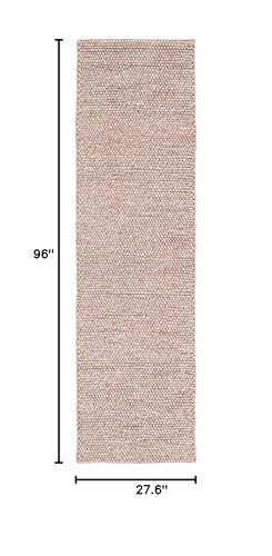 SAFAVIEH Natura Collection Runner Rug - 2'3" x 8', Brown, Handmade Wool Blend, Textured Design, Ideal for Hallway, Bedroom, Foyer (NAT620T) - color: Brown, size: 2'3" x 8' (Runner)