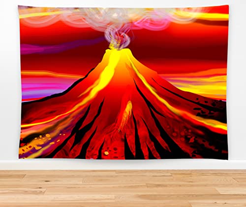 Volcano Eruption Tapestry 60" X 40" Wall Hanging Party Decorations Home Decor For Bedroom Living Room Dorm (150 X 100cm) - color: Volcano Eruption, size: 60"L x 40"W