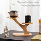 2 Tiered Desk Plant Stand Bamboo Tree Plant Shelf Tabletop Succulent Herb Stand Desktop Plant Stand Indoor Plant Rack for in Living Room Office Decoration (2 Tiered) - size: 2 Tiered