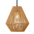 LynPon 12“ Boho Rattan Pendant Light with Rod Hanging, Black Boho Light Fixture with Hanging Lamp Shade, Farmhouse Coastal Wicker Pendant Light for Kitchen Dining Room Bedroom Hallway Foyer Bathroom - color: 12" Black and Natural