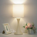 Seaside village Dimmable Bedside Lamp, 3 Way Touch Control Table Lamp, Modern Nightstand Lamp with Beige Shade and Cream Base, Small Desk Lamp for Living Room, Dorm, Home Office, 9W LED Bulb Included - color: Cream Base with Beige Shade