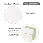 Hofdeco Premium Grandmillennial Coastal Hampton Patio Indoor Outdoor Lumbar Pillow Cover Only, 12"x20" Water Repellent for Backyard, Couch, Poolside, White Grass Green Solid - color: White Grass Green Solid 12"x20"