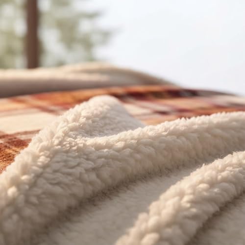 Eddie Bauer - Sherpa Throw Blanket for Couch 50x60 – Ultra Soft Reversible Fleece & Plush Sherpa Blanket, Warm Cozy Plaid Throw Blanket for Sofa, Bed, Living Room, Cabin Decor - color: Edgewood Plaid Red