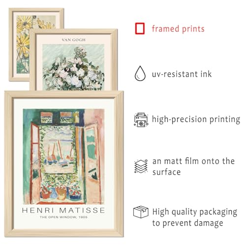 ANERZA 16 PCS Framed Sage Green Wall Art Decor, Matisse Wall Prints for Bedroom, Gallery Wall Frame Set, Abstract Posters for Living Room Aesthetic, Collage Kit Pictures, Boho Dorm Home Decor - color: Sage green, size: 12"x15" Framed