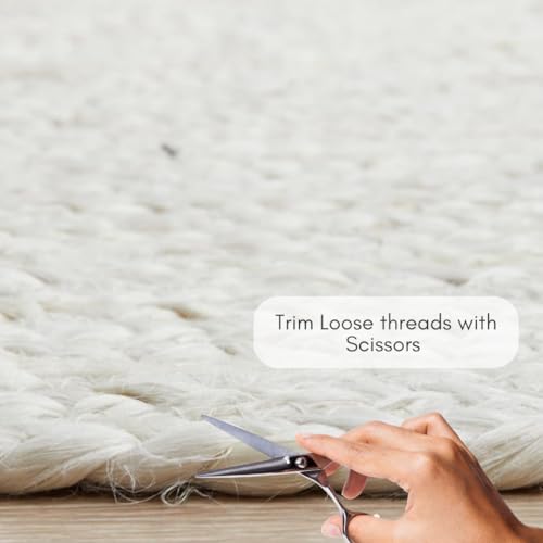 FRELISH DECOR Handwoven Jute Area Rug- Off-White Round Rustic Vintage Beige Braided Reversible Rug- Eco Friendly Rug for Bedroom, Kitchen, Living Room, Farmhouse (5' Round - Off-White) - color: Off-white, size: 5' (Round)