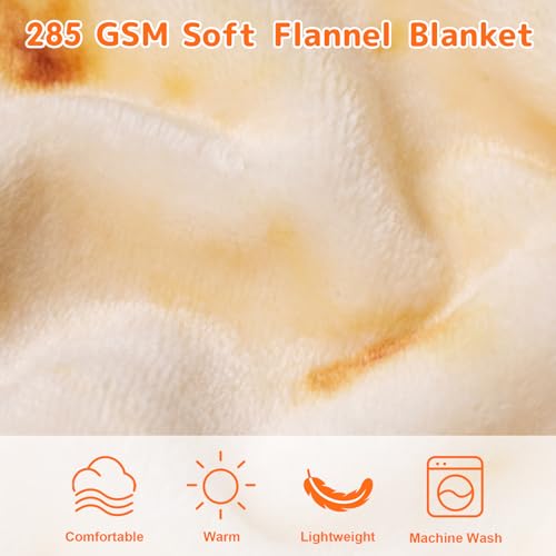 CASOFU Burrito Tortilla Throw Blanket 71 inches for Adult Kids, Novelty Tortilla Food Blanket Funny Gifts for Women Men Teens, 285GSM Soft Flannel Taco Blanket Birthday Gifts for Boys Girls(Beige) - color: Beige, size: 71 inches