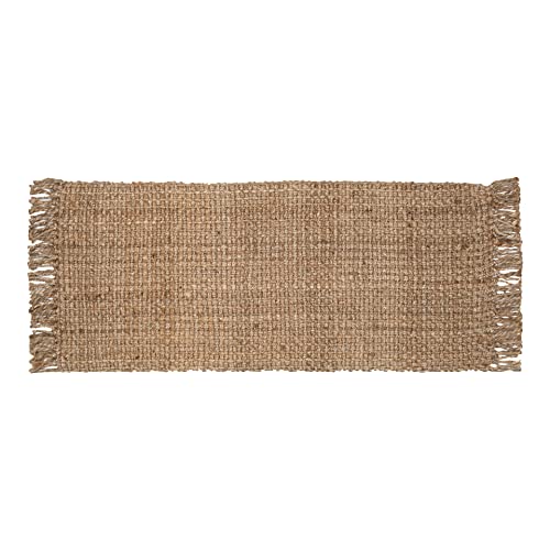 Hand Woven Chunky Jute Runner Rug 2x5 Feet Natural, Reversible Boho Neutral Decorative Indoor Outdoor Patio Rugs for Living Room, Bedroom, Hallway | Farmhouse Rustic Throw Runners Mat for Office Space - size: 2'x5'